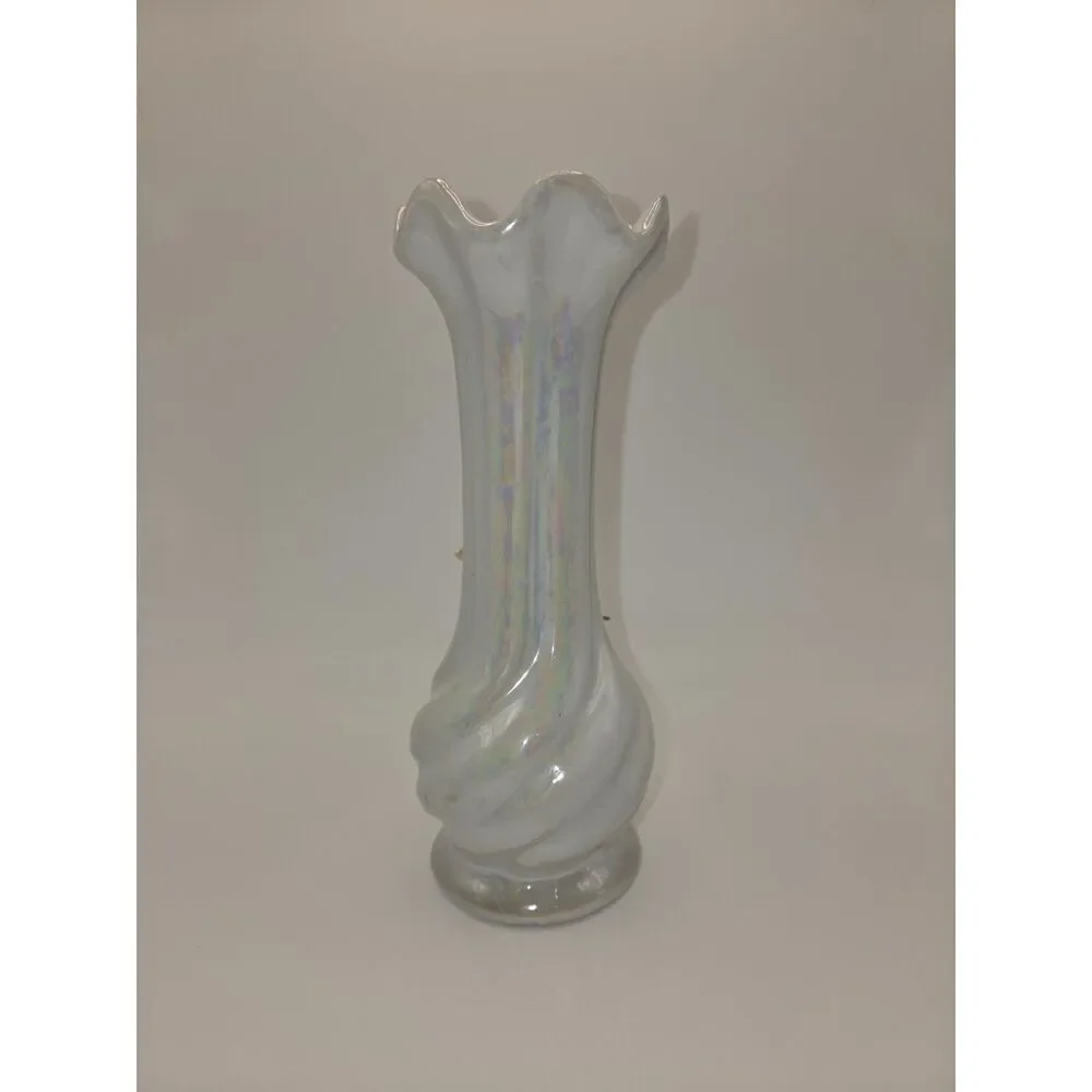 Vintage Iridescent Flower Vase 7